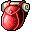 crimson holding backpack