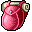 magenta holding backpack